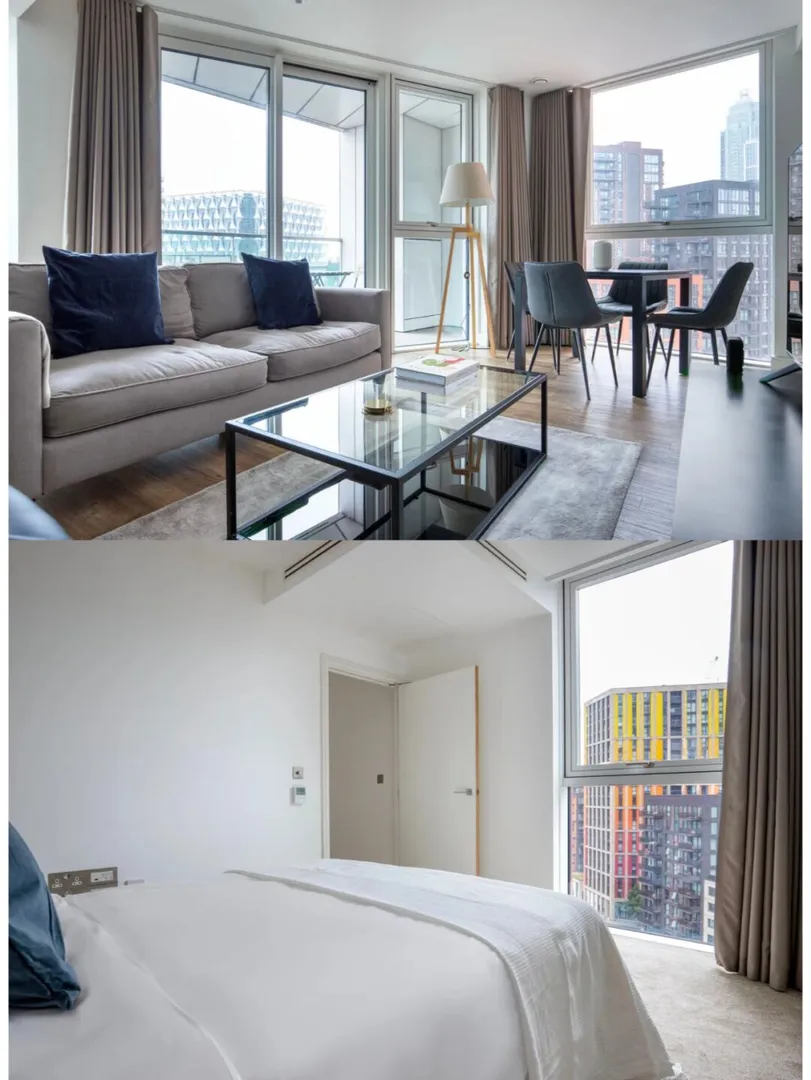 London Vauxhall's spacious floor-to-ceiling windows ➕ balcony 1-bedroom apartment has been found!