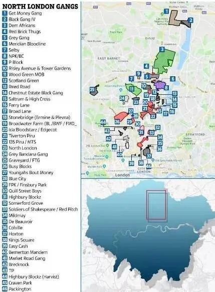 London Gang Map | Attention to classmates going to study in London!