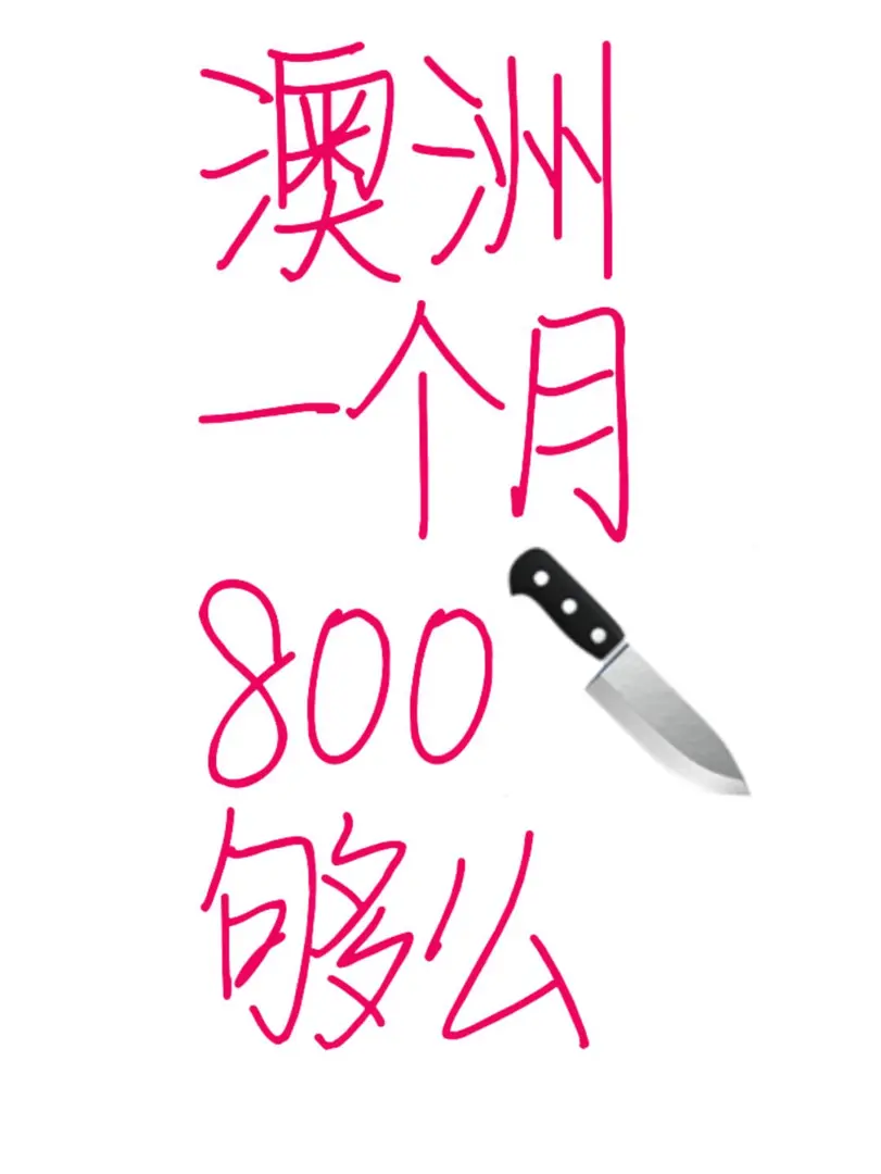 朋友們求告🙏在澳洲一個月800🔪夠用麼