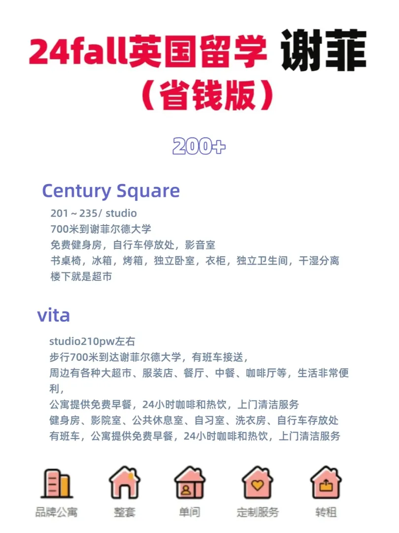 謝菲爾德租房就是喜歡這樣的，明碼實價，