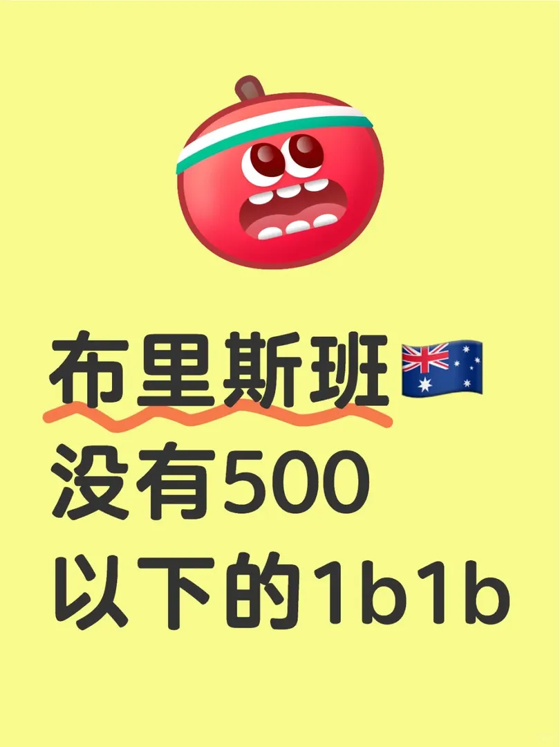 布里斯班有500以下的1b1b嗎？沒見過😭