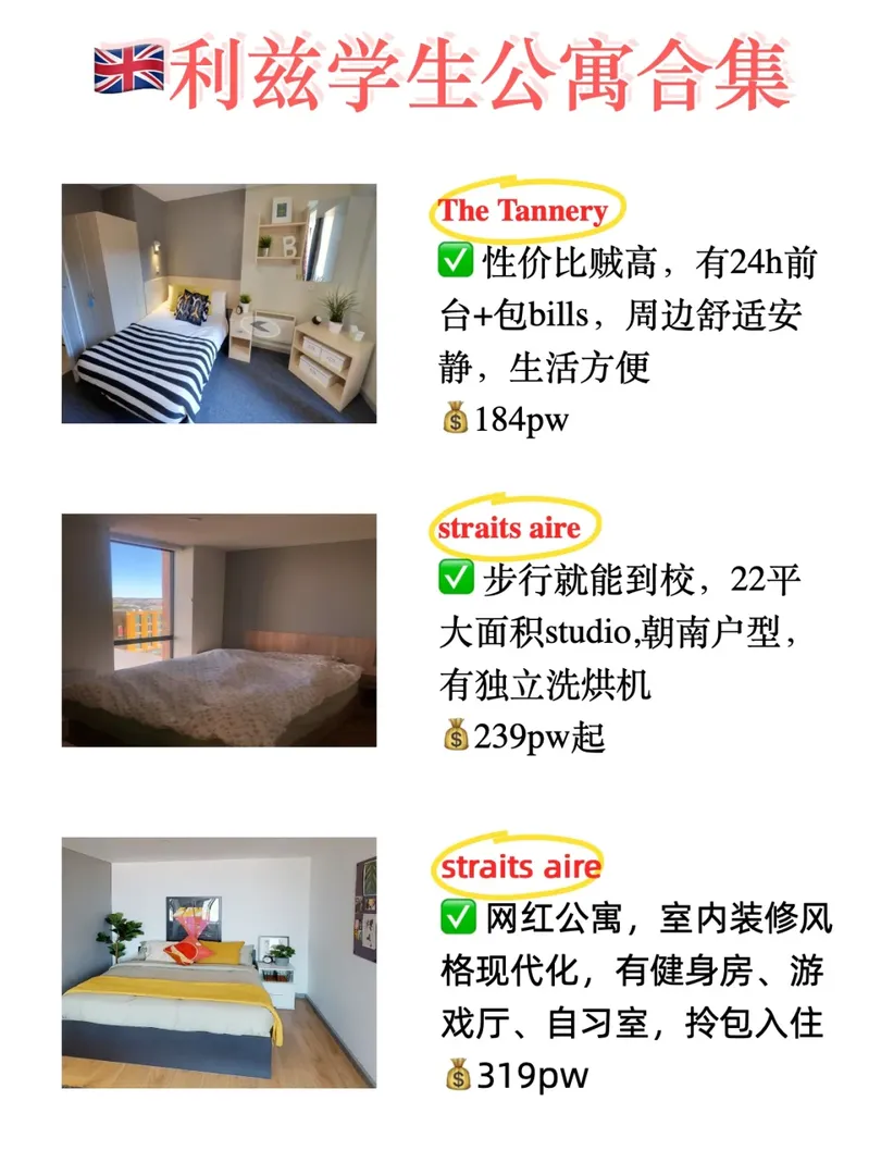 利茲留學生墜喜歡的公寓合集🥰