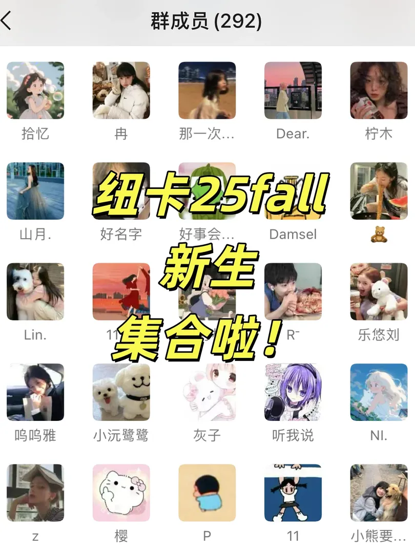 找到組織啦，紐卡25fall寶子們，快集合啦！