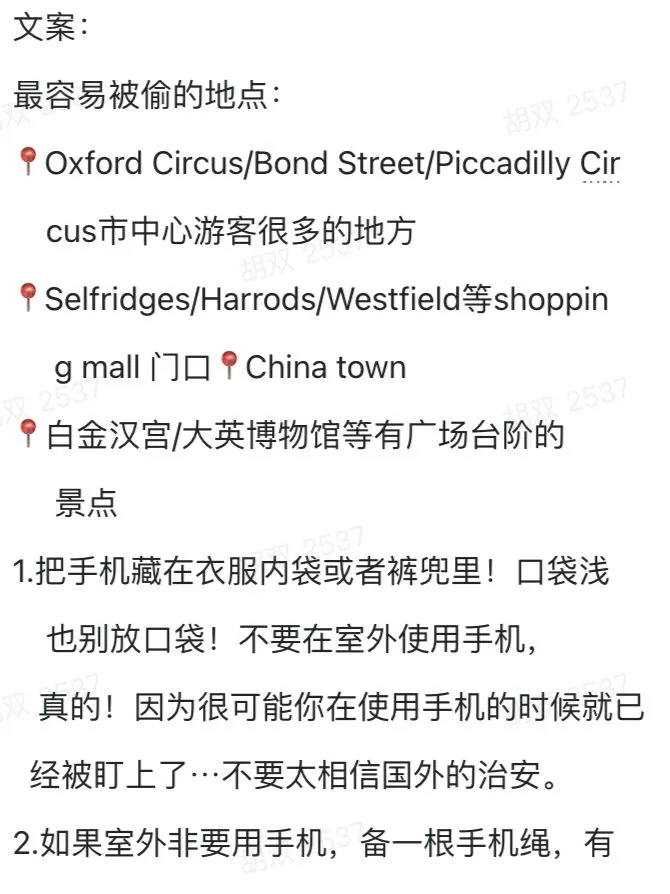 🇬🇧留子防小偷tips