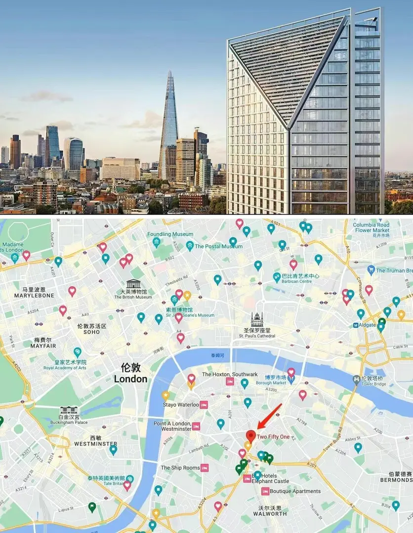 倫敦南岸，高16層大1b戶型公寓