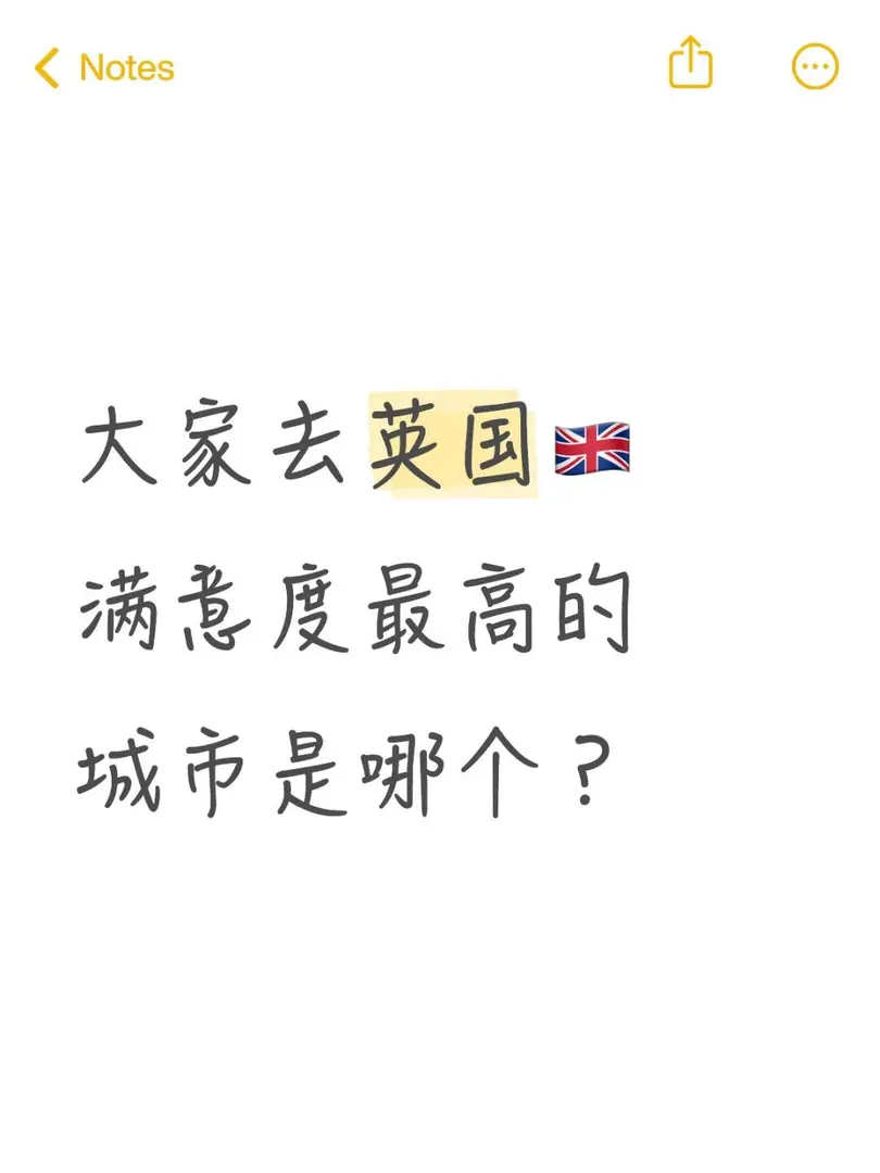 大家去英國🇬🇧 滿意度最高的城市是-