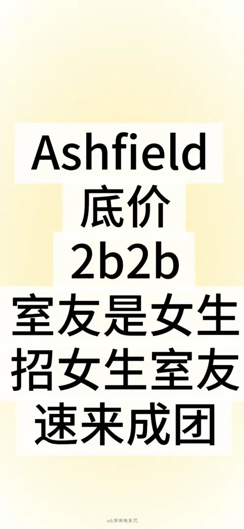 ashfield租房 底價2b2b女生合租 招室友