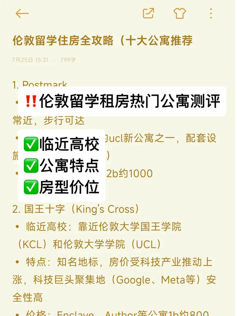 倫敦熱門公寓好住嗎？一個筆記說清楚❗️