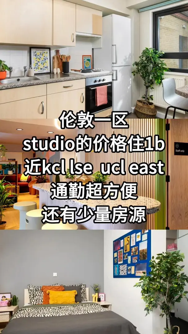 🚨倫敦一區撿漏！花Studio的錢住1B‼️