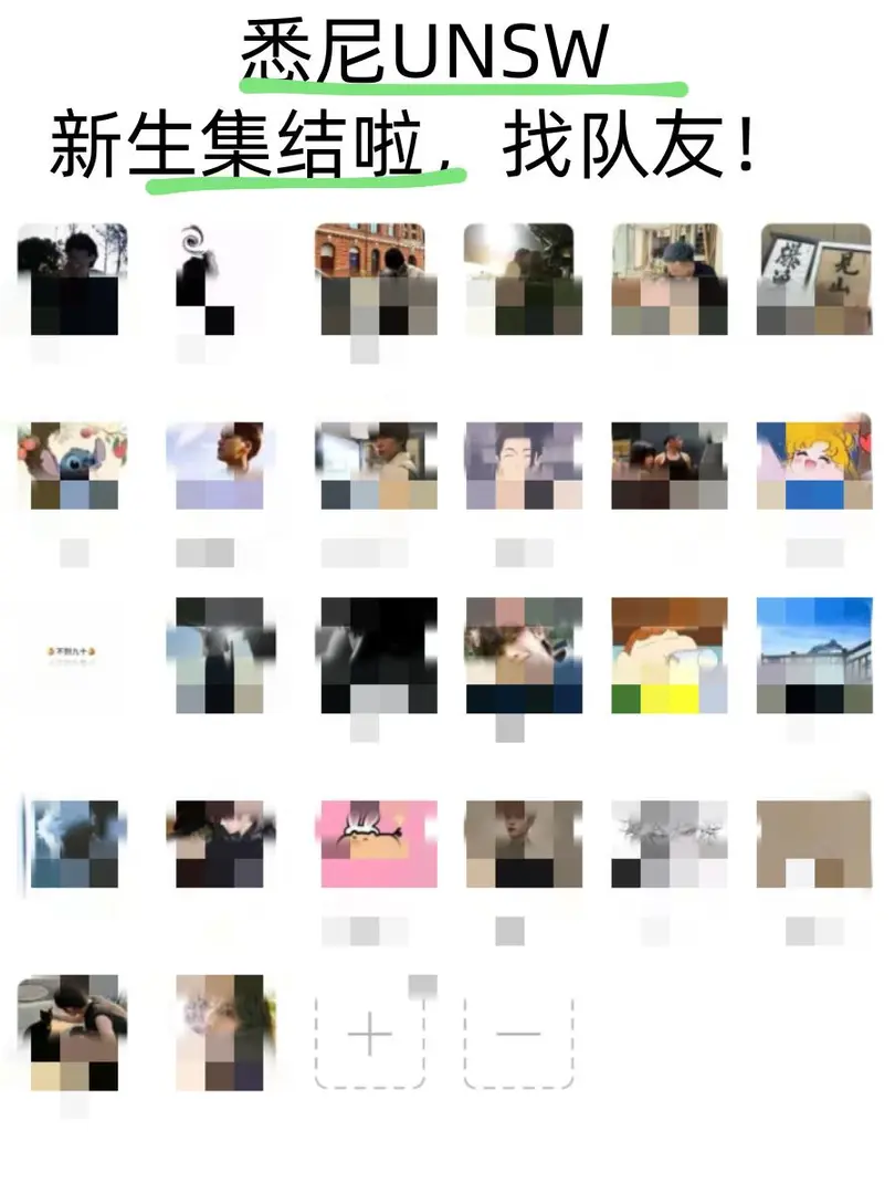 雪梨新生集結啦，找隊友！！