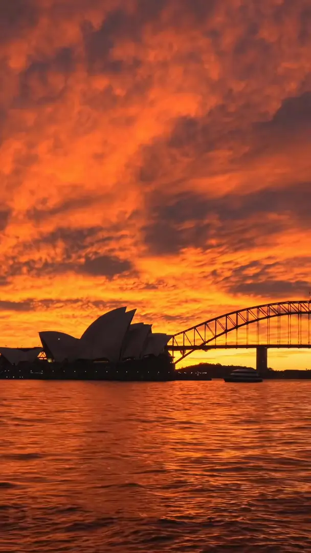 悉尼非常美的火烧云！！