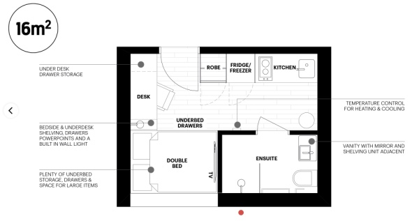 谢菲尔德En-suite出租：13.5㎡ iQ Student Accommodation学生公寓