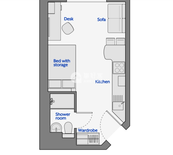 兰卡斯特Homes for Students学生公寓19㎡ Studio